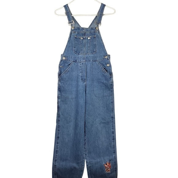 modern edge Pants - - Modern Edge Large Denim Bib Carpenter
Overalls Jumpsuits tiger embroidered